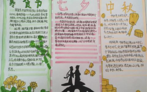 六年级下册《古诗三首·节日》手抄报图片 节日手抄报绘画