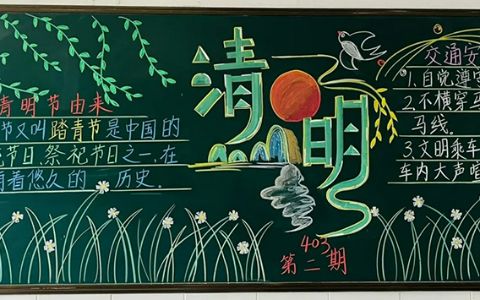 《清明节》+《世界读书日》黑板报粉笔画