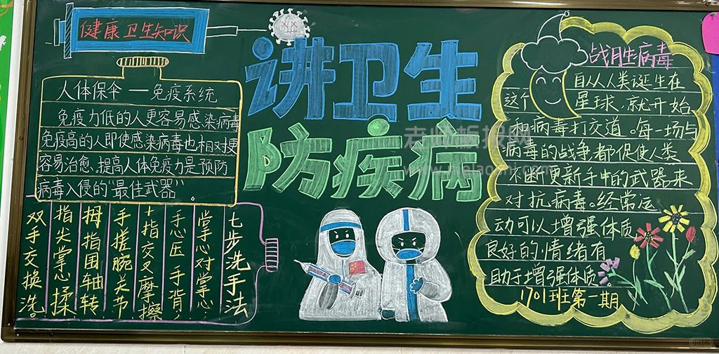 讲卫生防疾病护健康·共创卫生城市黑板报 讲卫生护健康黑板报画