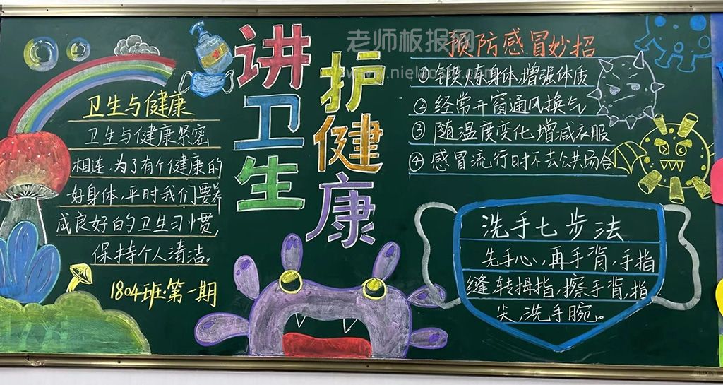 讲卫生防疾病护健康·共创卫生城市黑板报 讲卫生护健康黑板报画