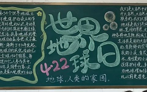 《爱护地球·珍惜资源》4·22世界地球日黑板报画（2张）