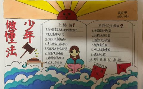 学法守法做懂法少年手抄报 小学法制手抄报·四年级