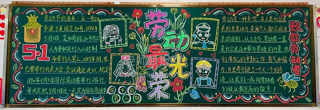 5·1劳动最光荣小学黑板报 劳动节黑板报图片（3张）