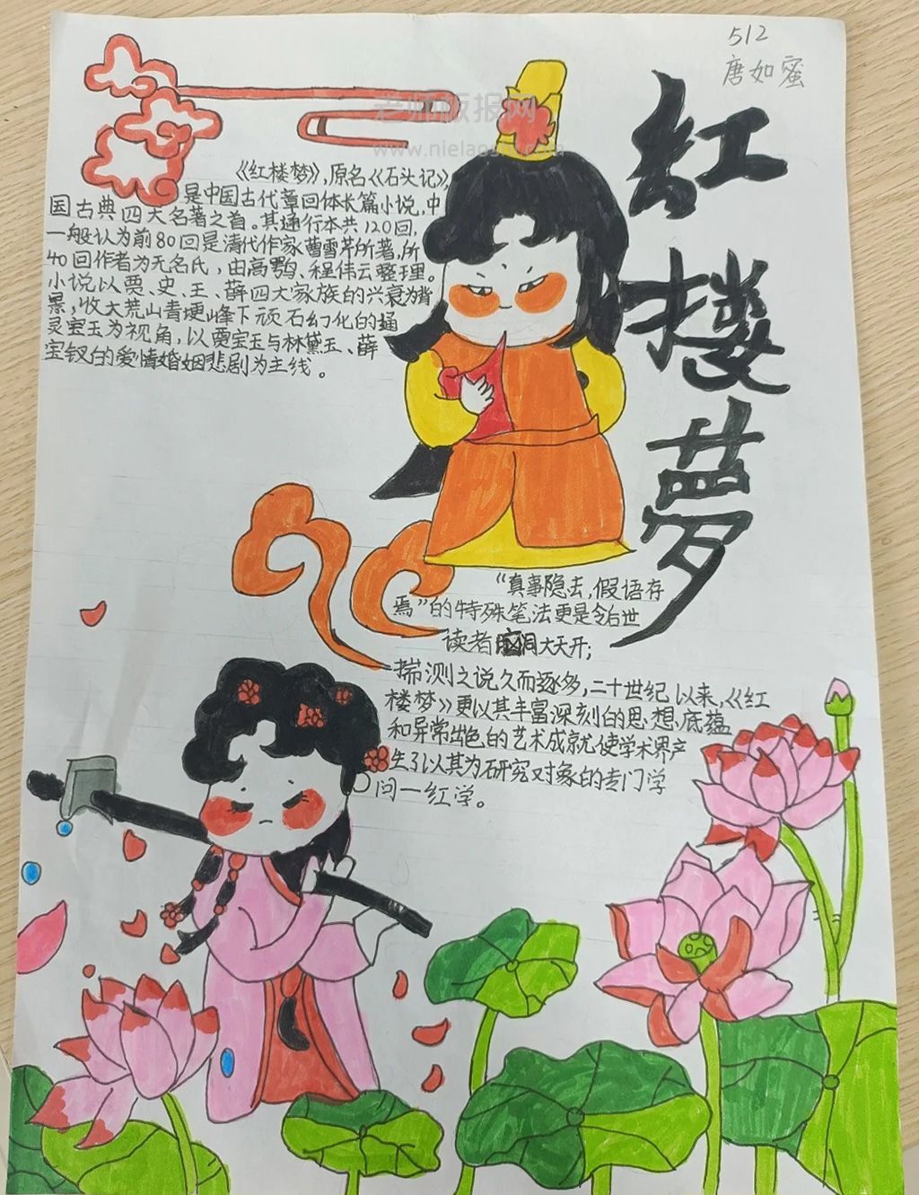 中国名著红楼梦主题手抄报图片简单好画