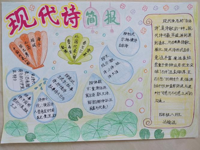 四年级小学生现代短诗手抄报 小学四年级手抄报