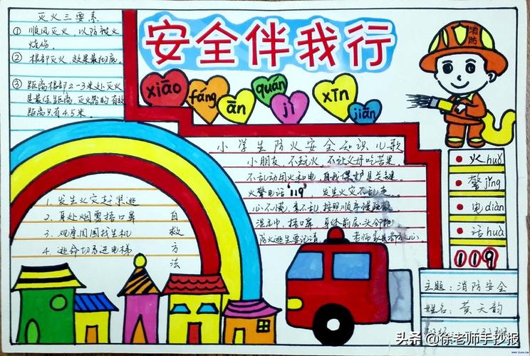 小学生安全画图片大全手抄报 小学生安全手抄报