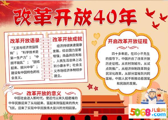 改革开改40年手抄报 手抄报图片大全