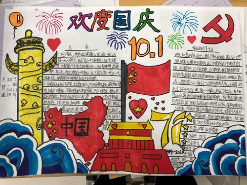 迎国庆绘画作品图片手抄报 迎国庆手抄报