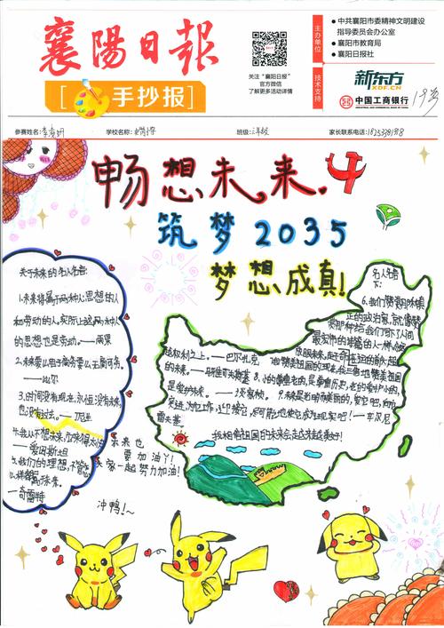 畅想2035年绘画图片手抄报 5年级手抄报