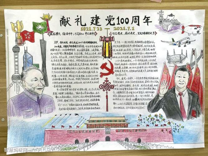 建国一百周年绘画手抄报 全国一等奖手抄报