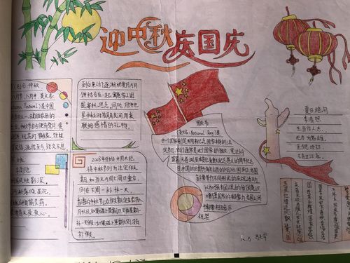 一看就会双节同庆绘画手抄报 手抄报图片大全集