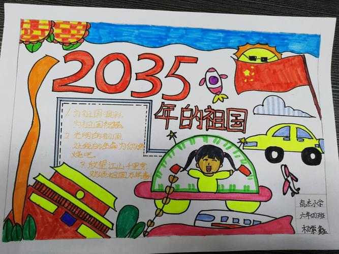 畅想2035年绘画图片手抄报 5年级手抄报