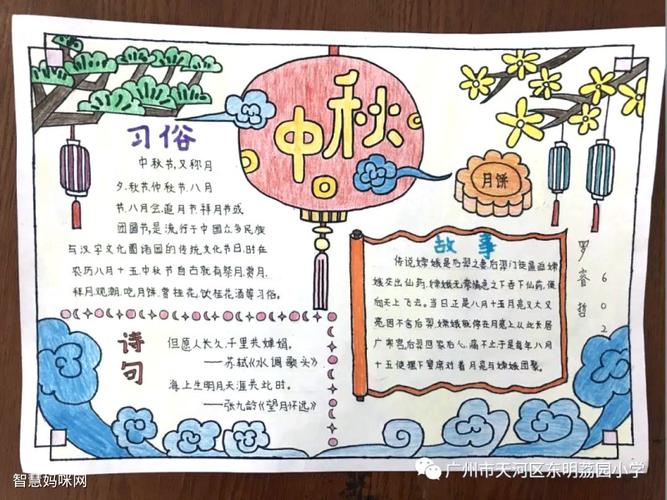 中秋节国庆节小学手抄报 中秋节小学手抄报