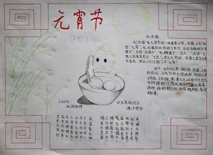 简单又好画的元宵节手抄报 元宵节手抄报