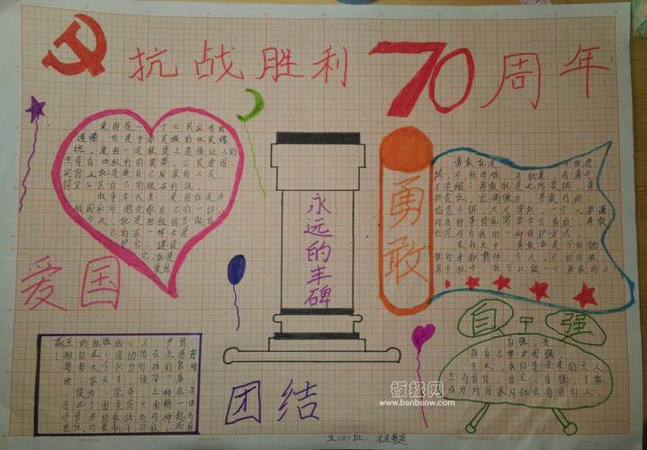 人民抗日战争胜利70周年手抄报 抗日战争手抄报