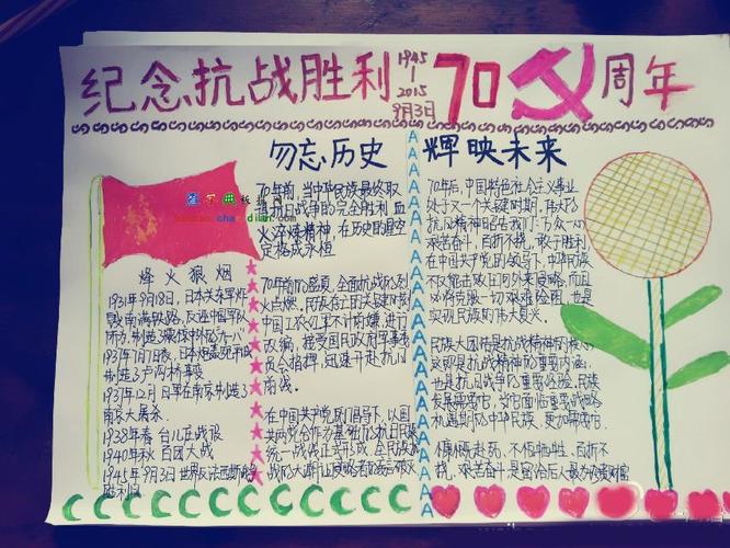 人民抗日战争胜利70周年手抄报 抗日战争手抄报