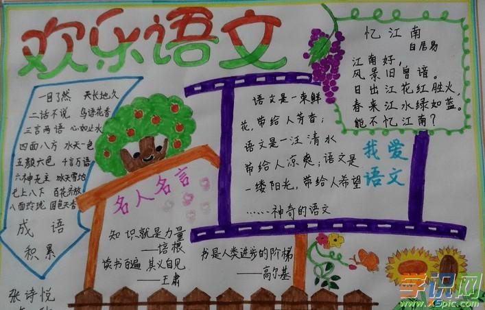 小学生语文阅读手抄报 小学生语文手抄报