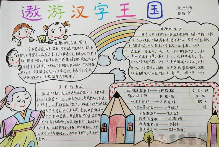 关于中国汉字的小学生手抄报 汉字的手抄报