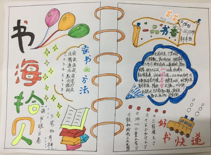 小学生读书卡图片大全手抄报 小学生读书手抄报