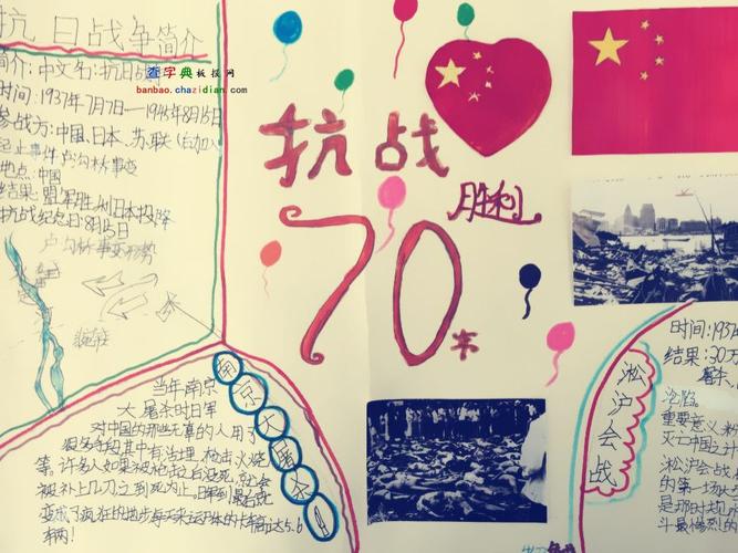 人民抗日战争胜利70周年手抄报 抗日战争手抄报