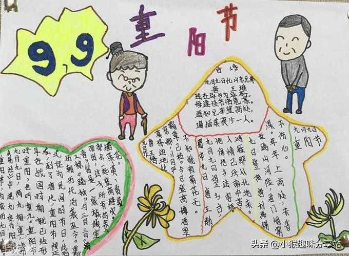 简单带字重阳节手抄报 重阳节手抄报