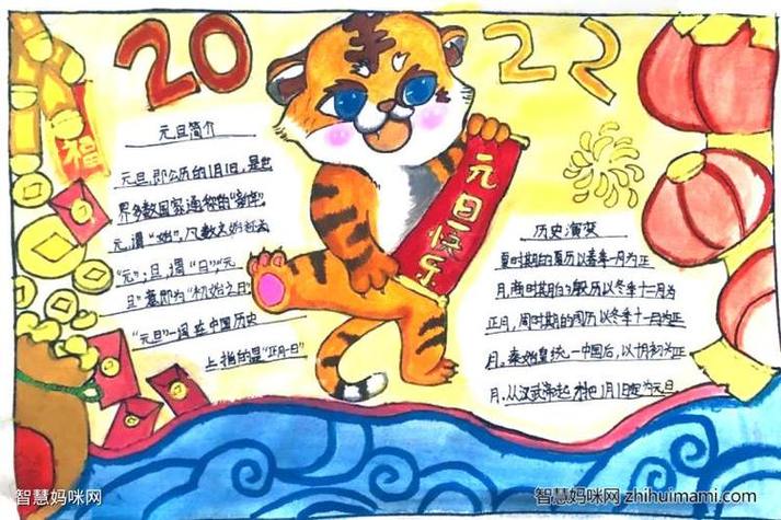 元旦节手抄报2024年龙年 手抄报图片大全集