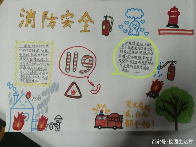 小学生一二年级消防安全手抄报 消防安全手抄报