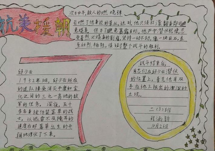 弘扬抗美援朝精神争做新时代少年手抄报 新时代手抄报