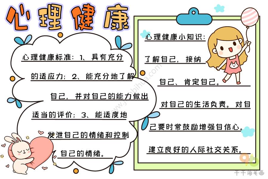 一二三年级心理健康手抄报 心理健康手抄报