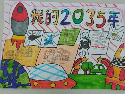 畅想2035年家乡绘画手抄报 5年级手抄报