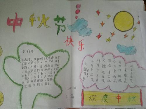 小学一年级画中秋节手抄报 小学一年级手抄报