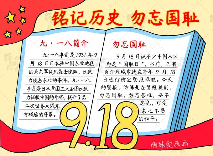 9 18事变勿忘国耻手抄报 918事变手抄报