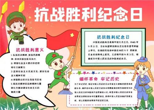 中国人民战争胜利75周年的手抄报 抗战胜利手抄报