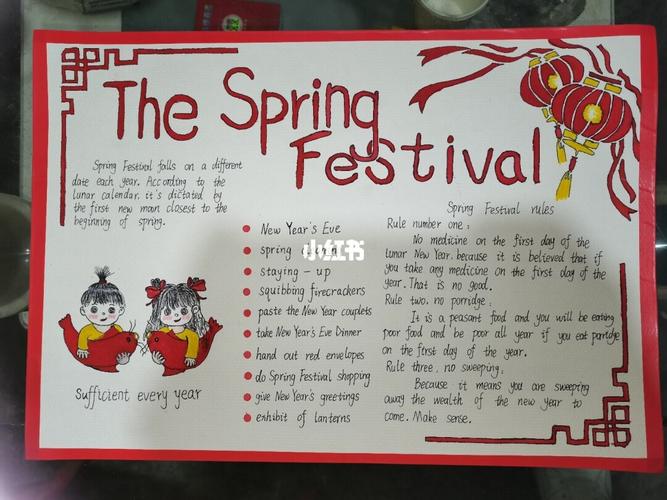 spring festival手抄报英文 springfestival手抄报英文6年级 