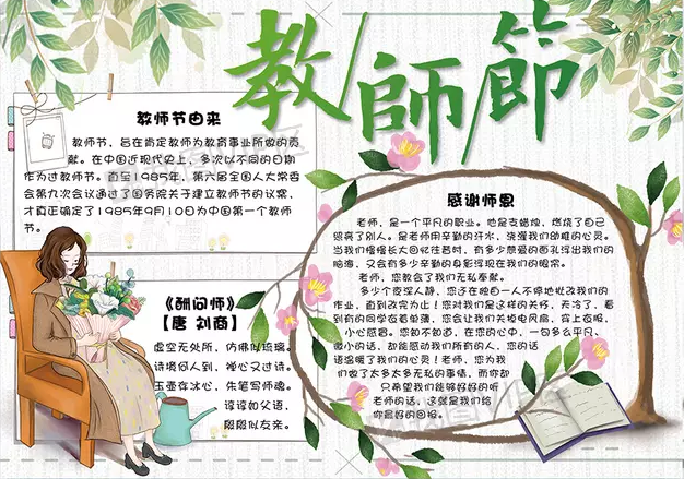 适合初中生的教师节手抄报 教师节手抄报