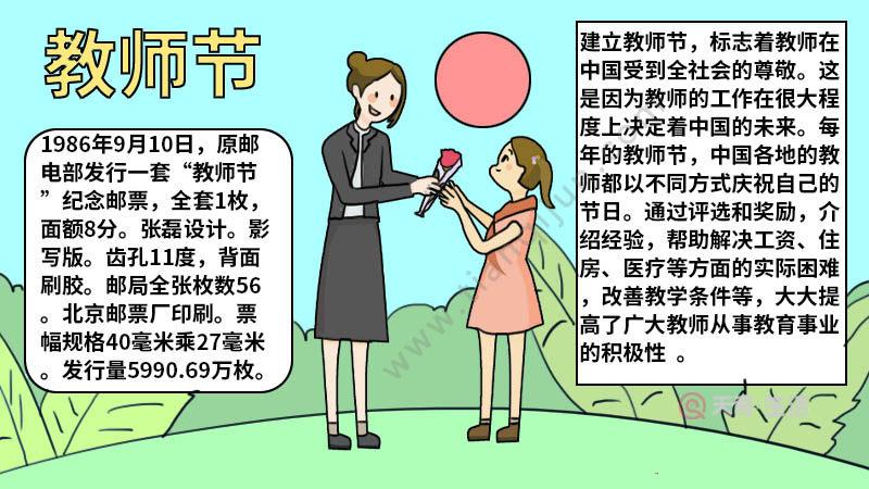 二年级小孩简单教师节手抄报 简单教师节手抄报