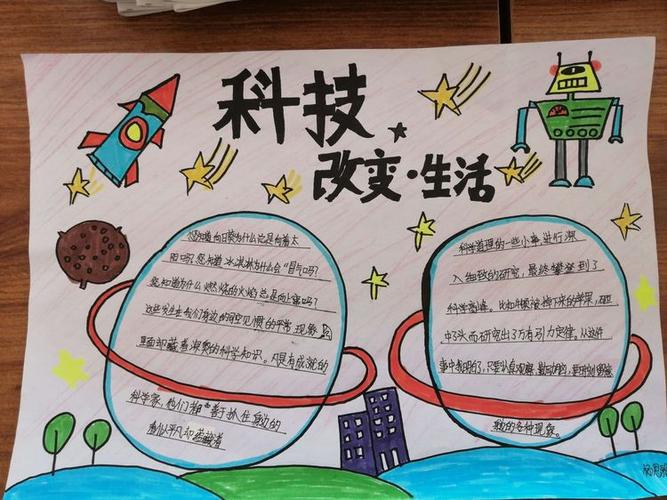 小学科幻A4手抄报 小学科技手抄报