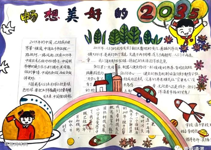 展望2035年目标愿景手抄报 5年级手抄报