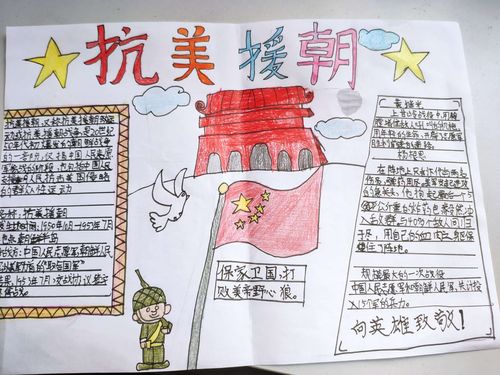 抗美援朝保家卫国小学生手抄报 小学生手抄报