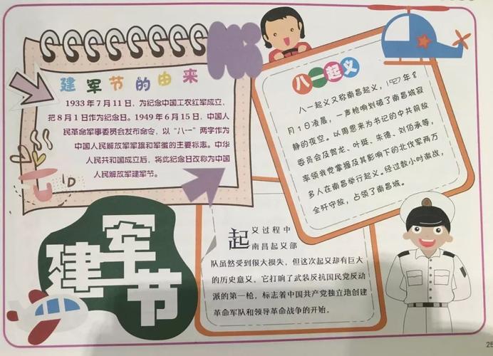 字少一点的建军节手抄报 简单一点的手抄报