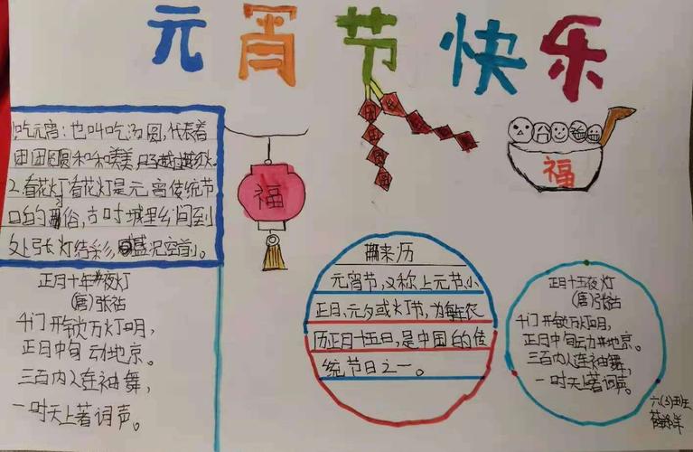 一二三年级学画元宵节手抄报 三年级学生手抄报