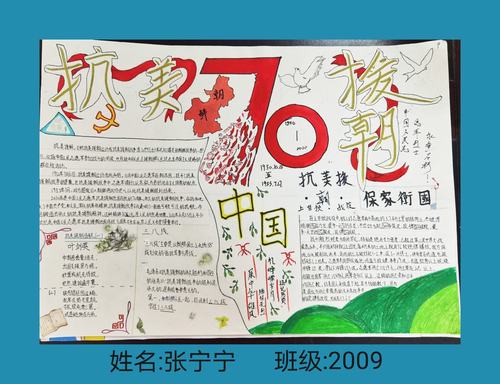 纪念抗美援朝战争胜利70周年手抄报 70周年手抄报