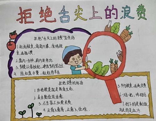 舌尖上的浪费的浪费手抄报 积极向上的手抄报