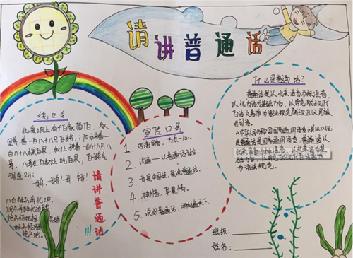 小学生讲好普通话迈进新时代手抄报 讲好普通话手抄报