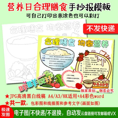 简单又漂亮的健康饮食手抄报 健康饮食手抄报