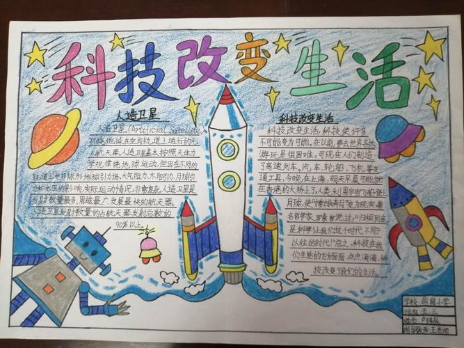 小学科幻A4手抄报 小学科技手抄报