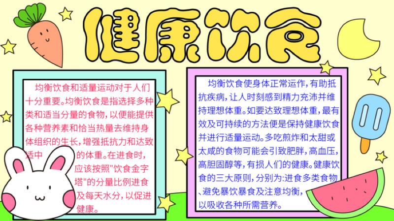 简单又漂亮的健康饮食手抄报 健康饮食手抄报