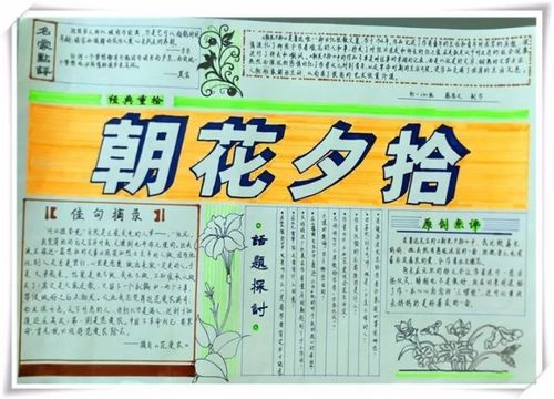 朝花夕拾手抄报清晰七年级 手抄报图片大全