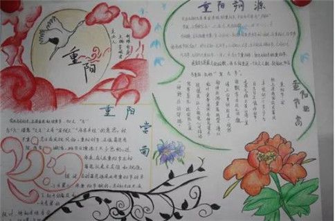 重阳节主题画画图片手抄报 重阳节手抄报