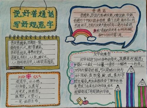 语言文学简单手抄报 语言文字手抄报